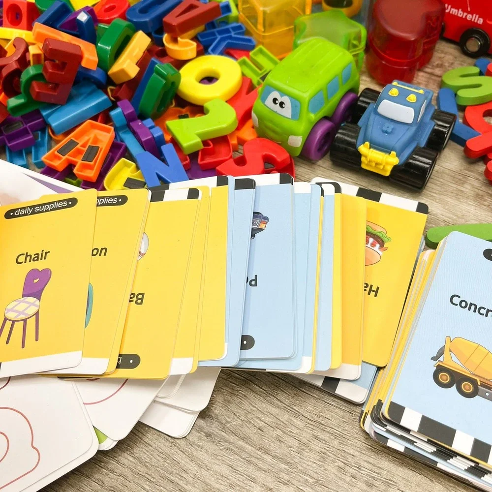 Preschool Learning Toy Lot Alphabet Train Magnetic Letters Flashcards Blocks